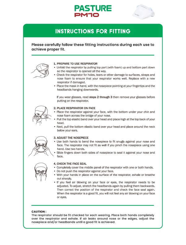 Instructions for how to wear PM10 properly